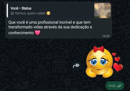 Print real de depoimento de paciente, identidade preservada
